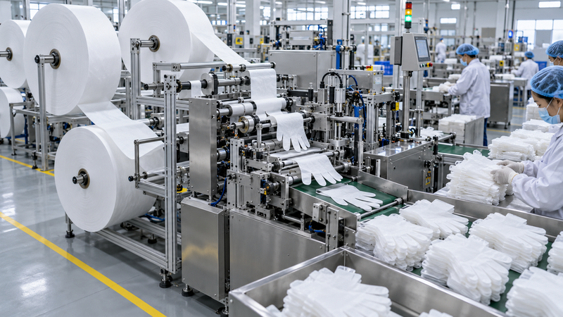 02 nonwoven glove production line output