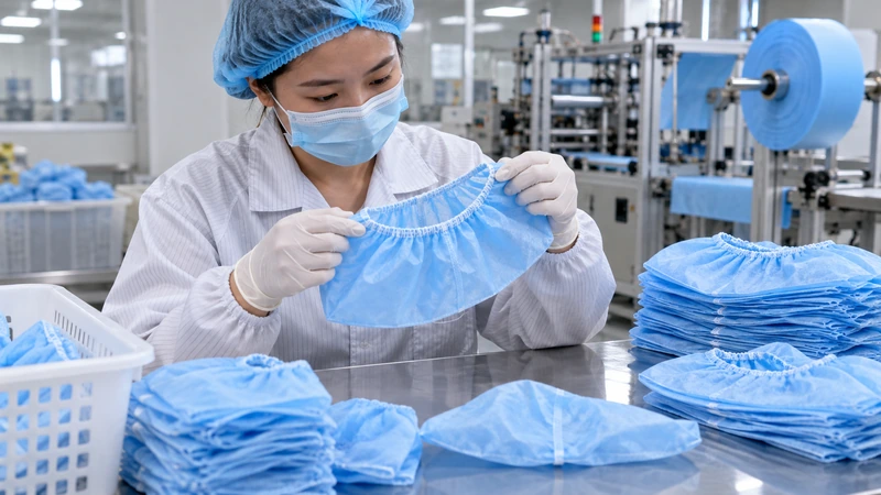 03 elastic and seam quality inspection shoe covers