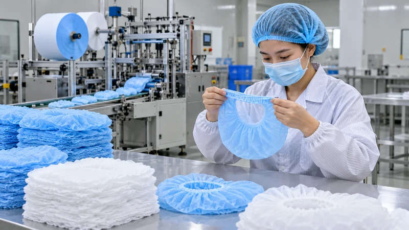 03 quality inspection bouffant shower caps