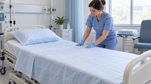 04 healthcare bed preparation disposable bed sheets