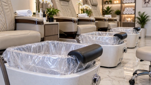 04 nail spa chain pe foot spa liner application