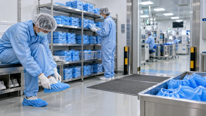 05 controlled manufacturing disposable shoe covers