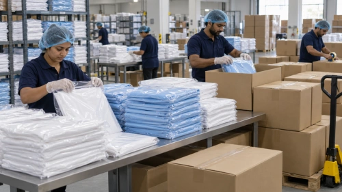 06 bed sheet bed cover packing and fulfillment