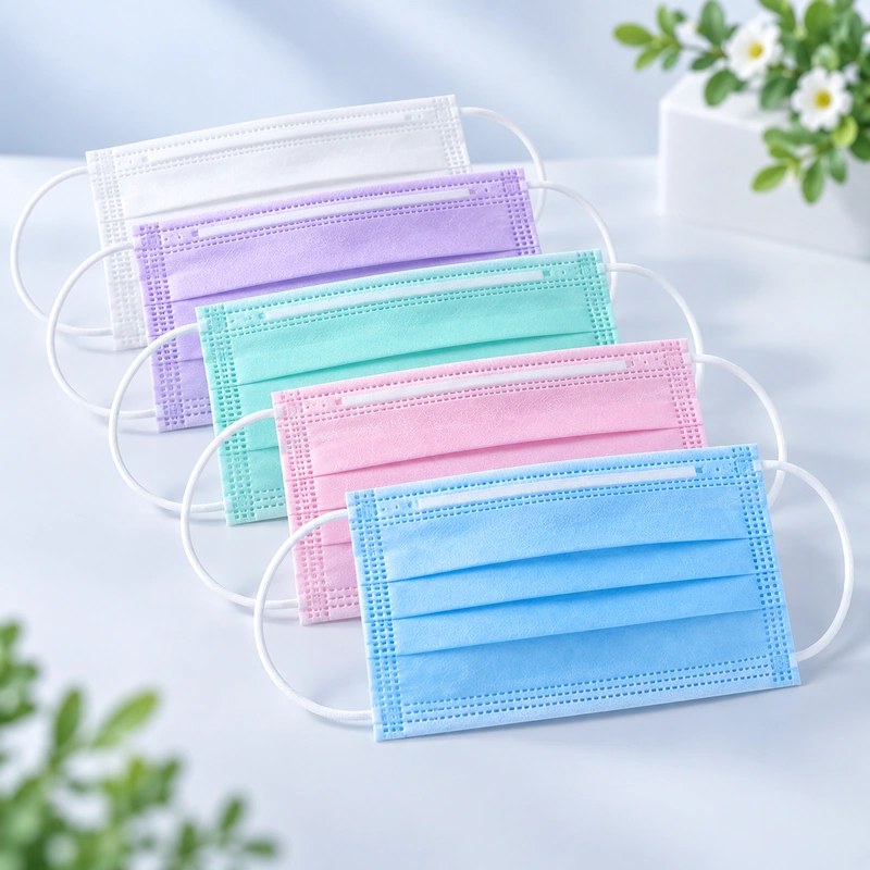 colored pleated face masks