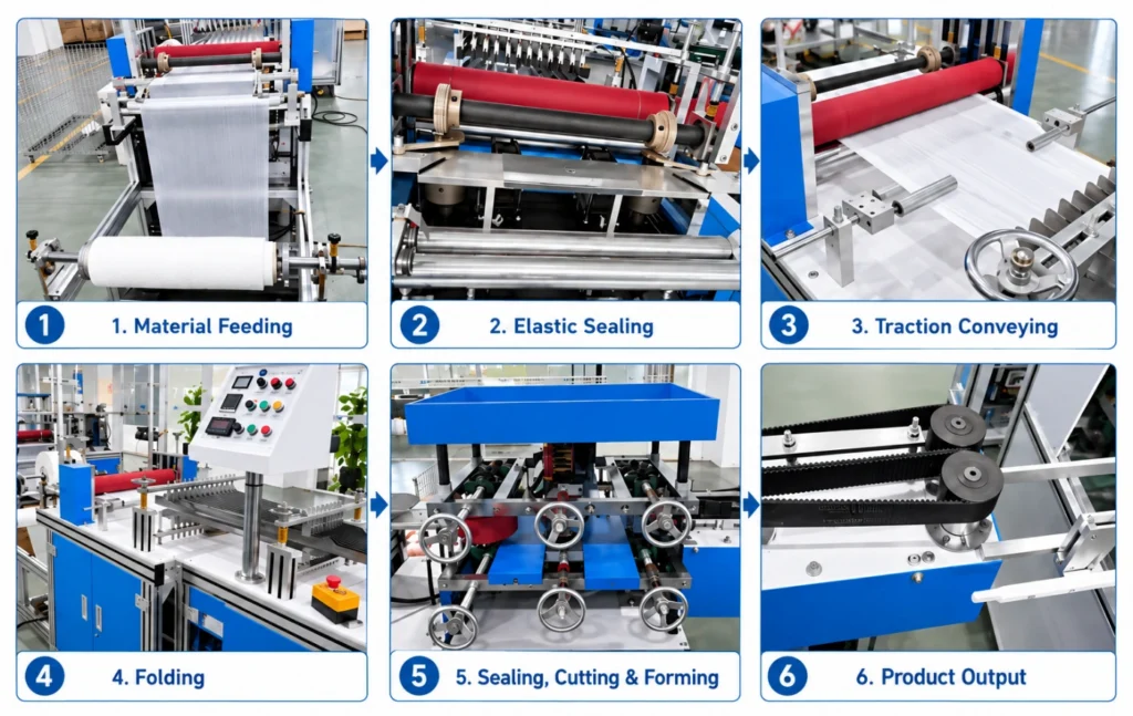 surgical cap making machine production workflow
